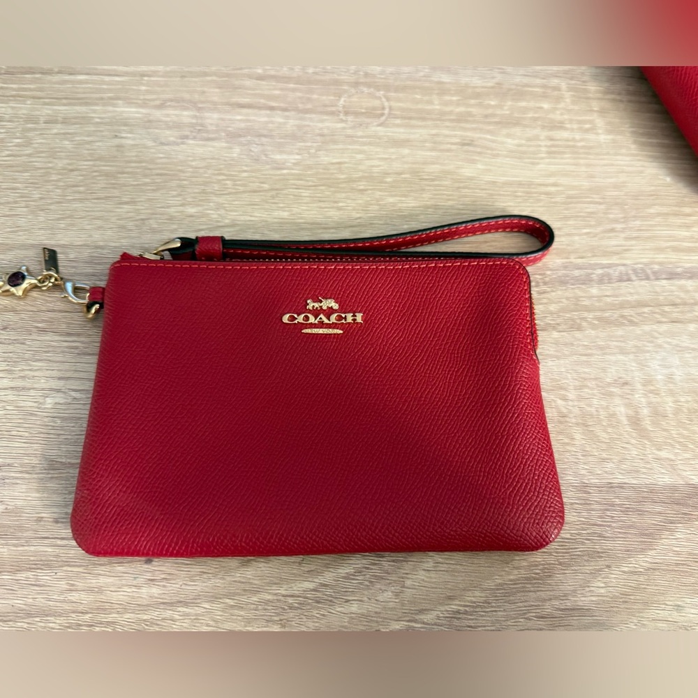 Coach Corner Zip Wristlet with Shooting Star Charm
